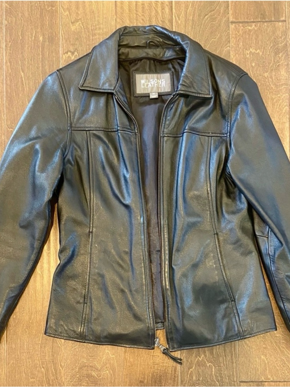 Wilsons Leather: Women's Black Genuine Leather Zip-Front Jacket
